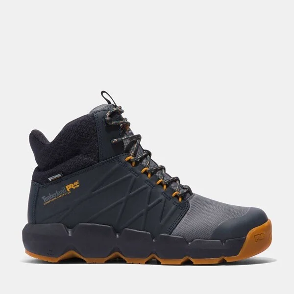 Timberland PRO Men's Morphix Outdoor 6" Waterproof Comp-Toe Work Boot, Charcoal/Wheat, W