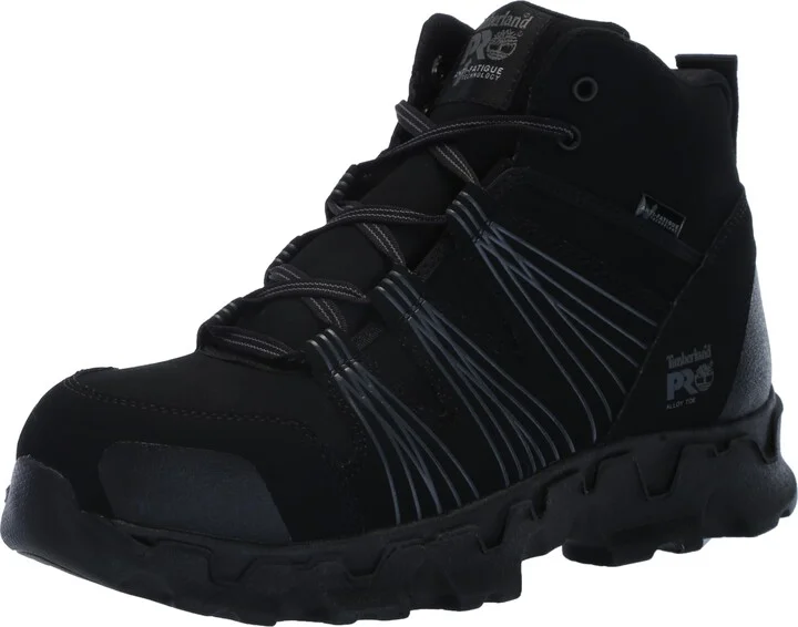 Timberland PRO Men's Powertrain Mid Alloy Safety Toe Static Dissipative Athletic Industrial Work Shoe