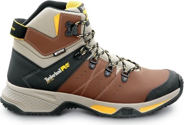 Timberland PRO Men's Soft Toe Switchback MaxTRAX Brown / Golden Yellow Hiker Work Boots - 10 Medium - Image 2