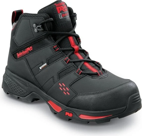 Timberland PRO Men's, Switchback LT, Black/Red, Comp Toe, EH, WP, Hiker Work Boots 11 - W