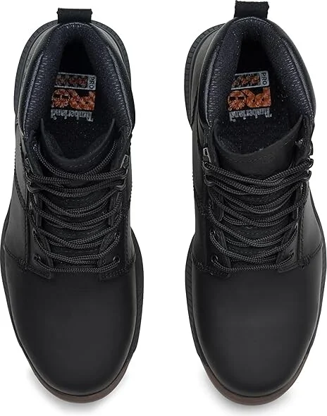 Timberland PRO Montauk 6 Inch Steel Safety Toe Men's Work Boots Black/Gum : 8 D - Medium, Leather - Image 2