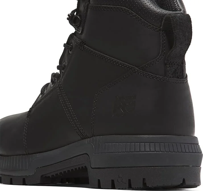 Timberland PRO Montauk 6 Inch Steel Safety Toe Men's Work Boots Jet Black : 11.5 E - Wide, Leather - Image 4