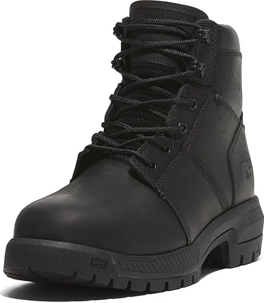 Timberland PRO Montauk 6 Inch Steel Safety Toe Men's Work Boots Jet Black : 11.5 E - Wide, Leather - Image 5
