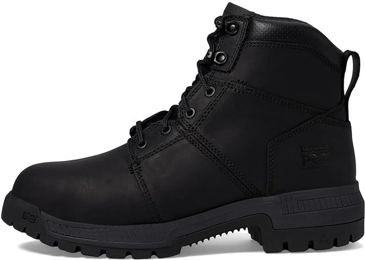 Timberland PRO Montauk 6 Inch Steel Safety Toe Men's Work Boots Jet Black : 11.5 E - Wide, Leather - Image 6
