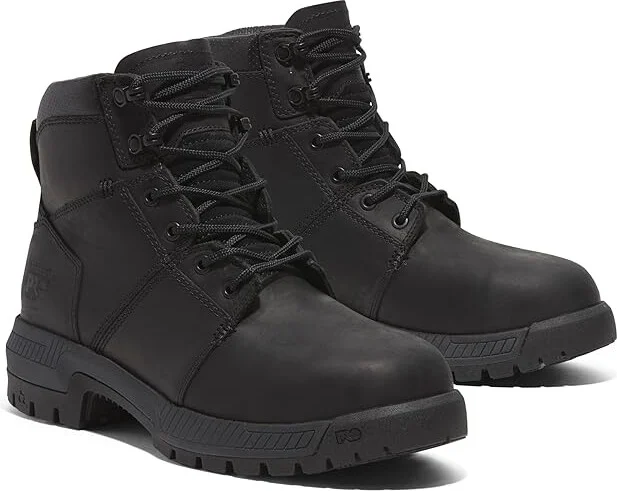 Timberland PRO Montauk 6 Inch Steel Safety Toe Men's Work Boots Jet Black : 11.5 E - Wide, Leather