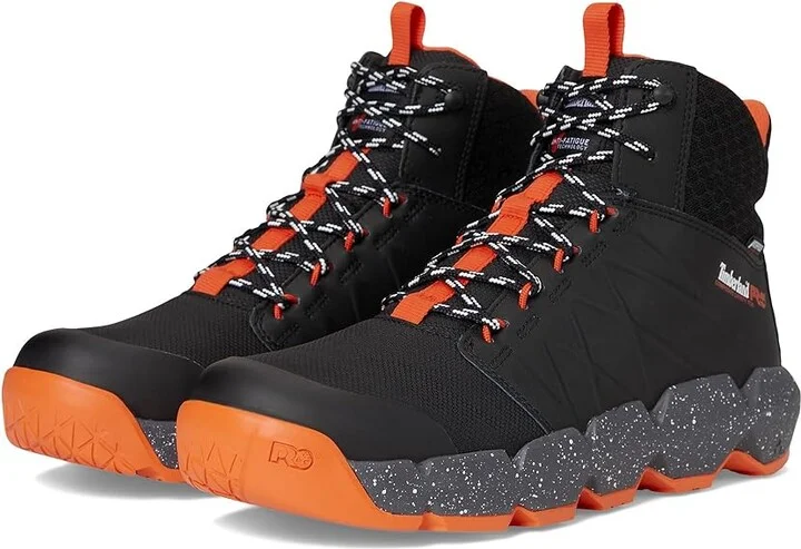 Timberland PRO Morphix 6 Composite Safety Toe Waterproof Men's Shoes Black/Orange : 8.5 E - Wide, Leather/Rubber