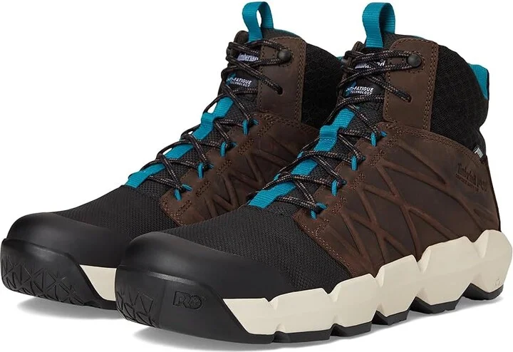 Timberland PRO Morphix 6 Composite Safety Toe Waterproof Men's Shoes Brown/Blue : 10 D - Medium, Leather/Rubber