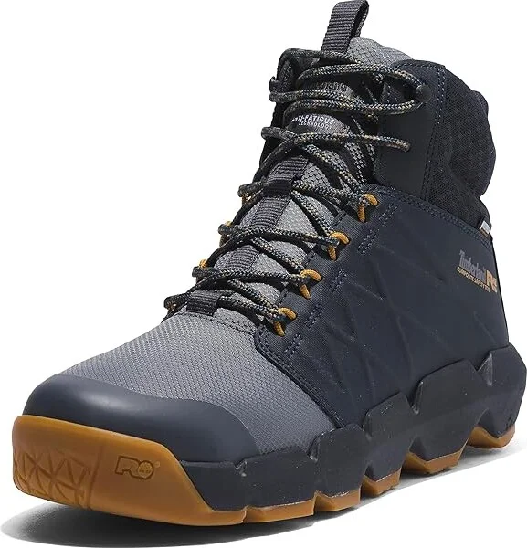 Timberland PRO Morphix 6 Composite Safety Toe Waterproof Men's Shoes Grey/Navy : 11 E - Wide, Leather/Rubber