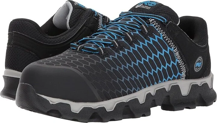 Timberland PRO Powertrain Alloy Toe Men's Work Lace-up Boots Black/Blue : 14 E - Wide, Leather/Textile