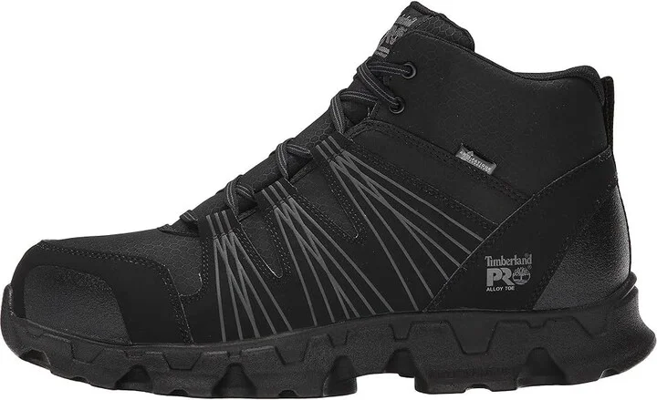 Timberland PRO Powertrain Mid Alloy Safety Toe Static Dissipative Men's Lace-up Boots Black/Grey : 12 E - Wide, Leather/Synthetic/Textile - Image 6