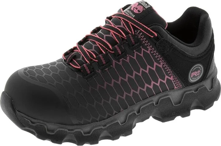 Timberland PRO Powertrain Sport Alloy Safety Toe EH Women's Industrial Shoes Black/Pink : 7 C - Medium, Rubber