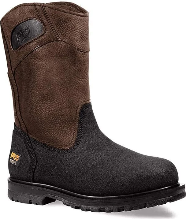 Timberland PRO Powerwelt Pull-On Steel Safety Toe Men's Work Boots Rancher Brown : 12 D - Medium, Leather