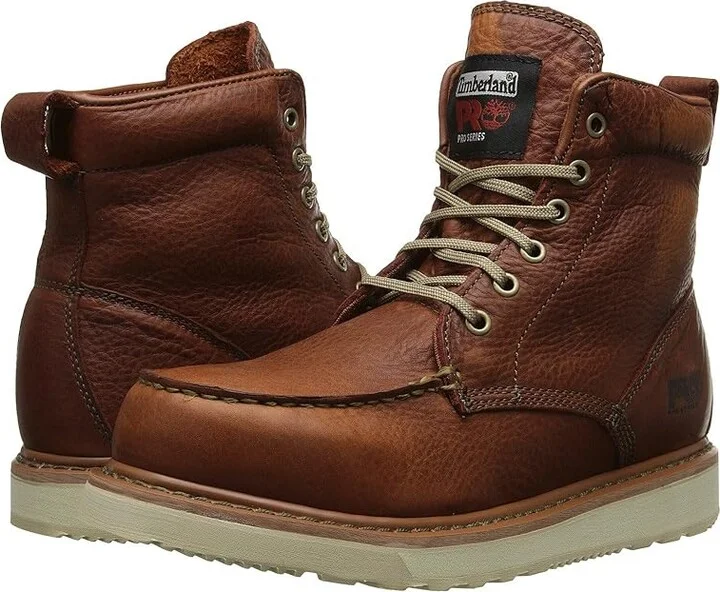 Timberland PRO PRO Wedge 6 Inch Moc Soft Toe Men's Work Lace-up Boots Rust : 9 E - Wide, Leather