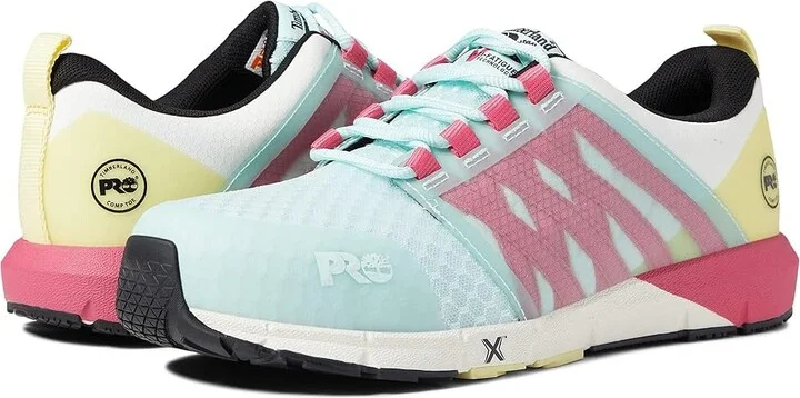 Timberland PRO Radius Composite Safety Toe Women's Shoes Sea/Pink/Yellow 1 : 8 C - Medium, Textile