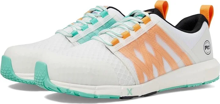 Timberland PRO Radius Composite Safety Toe Women's Shoes White/Orange : 5.5 C - Medium, Textile