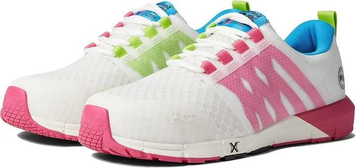 Timberland PRO Radius Composite Safety Toe Women's Shoes White/Pink/Green 1 : 8.5 C - Medium, Textile