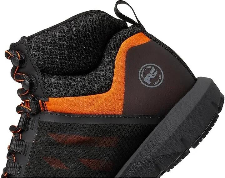 Timberland PRO Radius Mid Composite Safety Toe Men's Shoes Black/Orange 1 : 11.5 E - Wide, Textile - Image 7