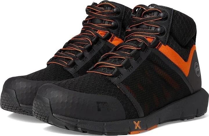 Timberland PRO Radius Mid Composite Safety Toe Men's Shoes Black/Orange 1 : 11.5 E - Wide, Textile