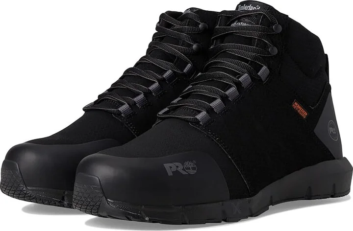 Timberland PRO Radius Mid Internal Met Guard Composite Safety Toe Men's Work Boots Black : 11.5 E - Wide, Synthetic/Textile