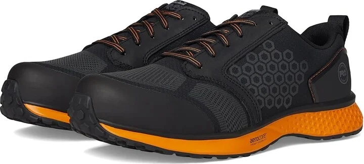 Timberland PRO Reaxion Composite Safety Toe Men's Shoes Black/Orange-2024 New : 13 D - Medium, Textile