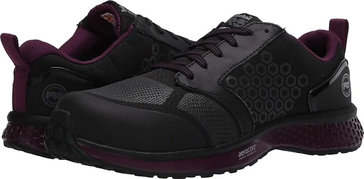 Timberland PRO Reaxion Composite Safety Toe Women's Shoes Black/Purple : 9 C - Medium, Leather
