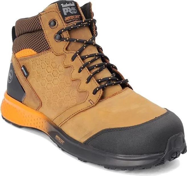 Timberland PRO Reaxion Mid Composite Safety Toe Waterproof Men's Shoes Brown/Orange 1 : 7 D - Medium, Leather - Image 3