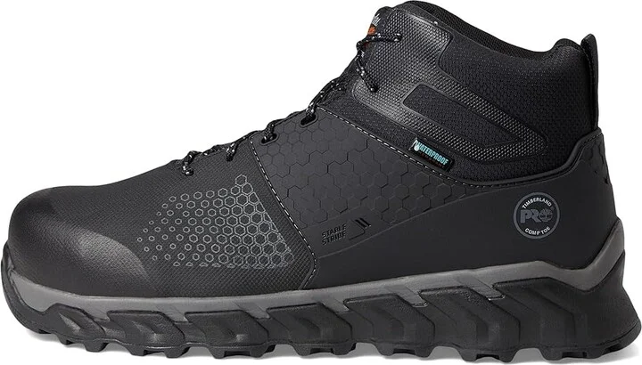 Timberland PRO Ridgework Composite Safety Toe Waterproof Mid Men's Work Lace-up Boots Black 1 : 7 D - Medium, Leather - Image 6