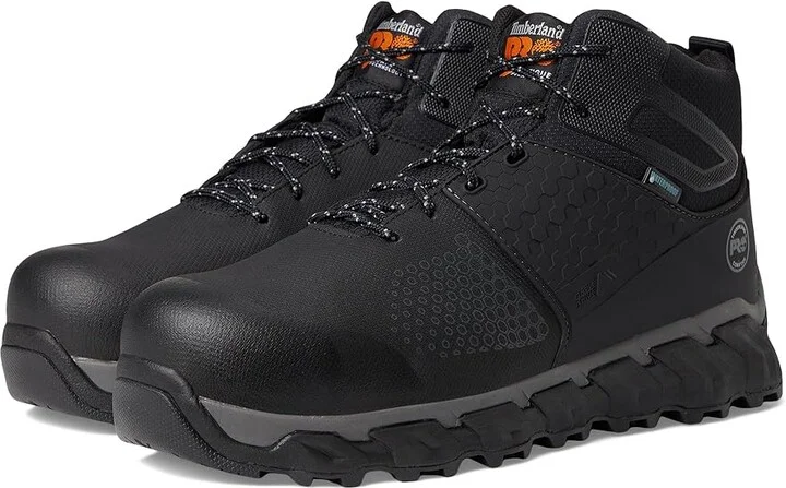Timberland PRO Ridgework Composite Safety Toe Waterproof Mid Men's Work Lace-up Boots Black 1 : 7 D - Medium, Leather