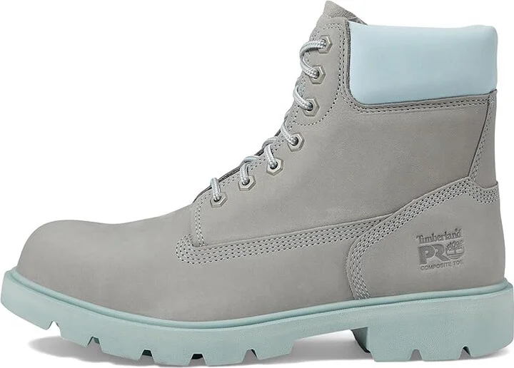 Timberland PRO Sawhorse 6 Composite Safety Toe Men's Boots Gray/Aqua : Men's 8 - Women's 9.5 Medium, Leather - Image 5