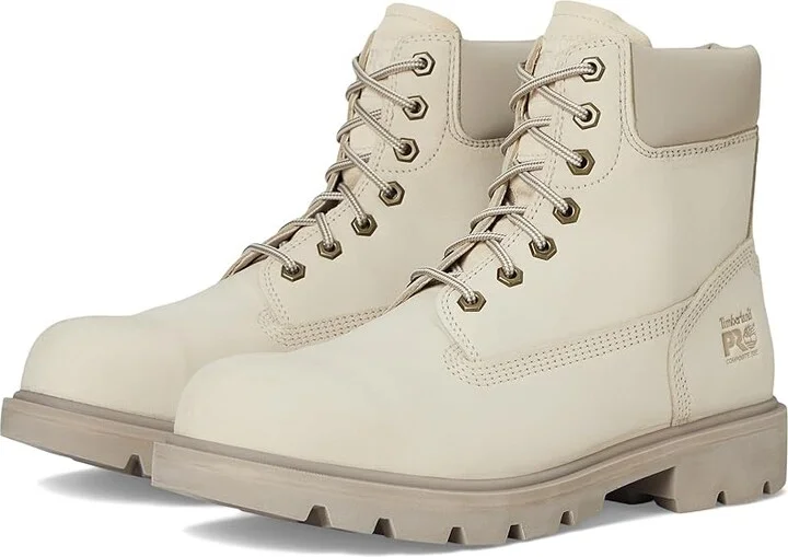 Timberland PRO Sawhorse 6 Composite Safety Toe Men's Boots Light Taupe : Men's 5.5 - Women's 7 Wide, Leather