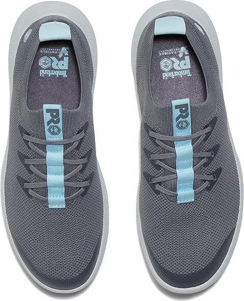 Timberland PRO Solace Soft Toe Slip-On Women's Shoes Grey/Blue : 5 M, Rubber - Image 2