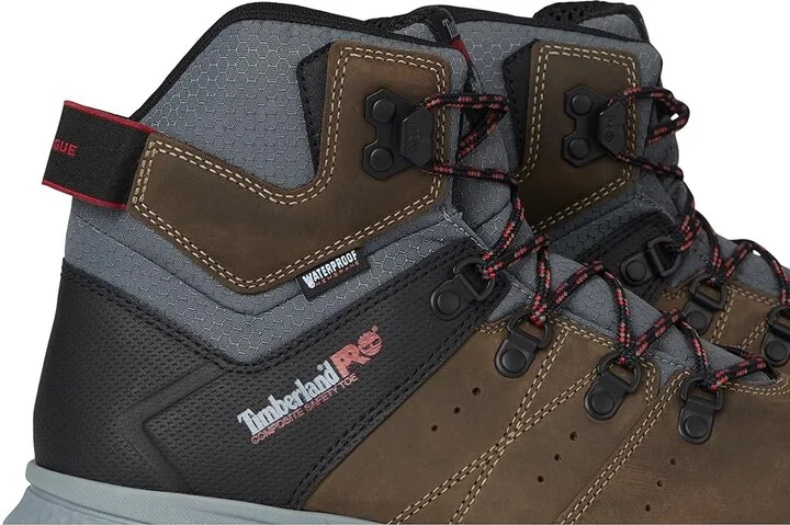 Timberland PRO Switchback 6 Composite Safety Toe Puncture Resistant Waterproof Men's Shoes Brown Turkish Coffee/Red 1 : 8.5 D - Medium - Image 7