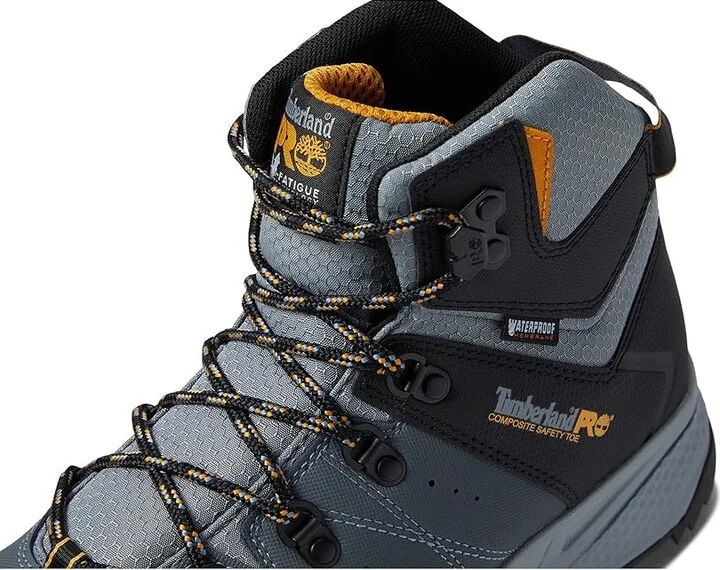 Timberland PRO Switchback 6 Composite Safety Toe Puncture Resistant Waterproof Men's Shoes Grey/Yellow1 : 7 E - Wide, Leather - Image 6