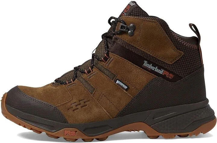 Timberland PRO Switchback LT 6 Inch Soft Toe Waterproof Industrial Work Hiker Boots Men's Work Boots Brown/Gum : 14 D - Medium, Rubber/Suede - Image 6