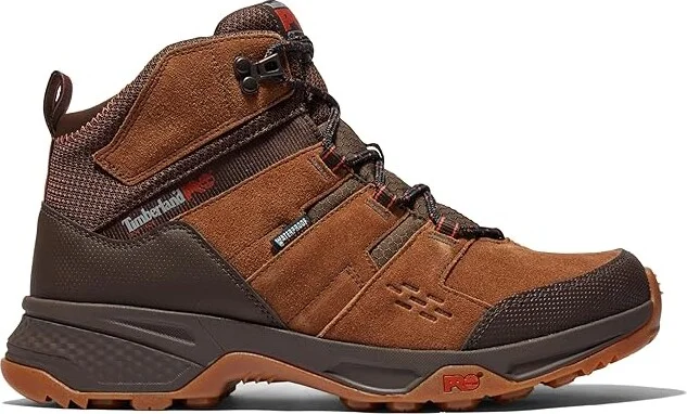 Timberland PRO Switchback LT 6 Inch Soft Toe Waterproof Industrial Work Hiker Boots Men's Work Boots Brown/Gum : 14 D - Medium, Rubber/Suede - Image 7