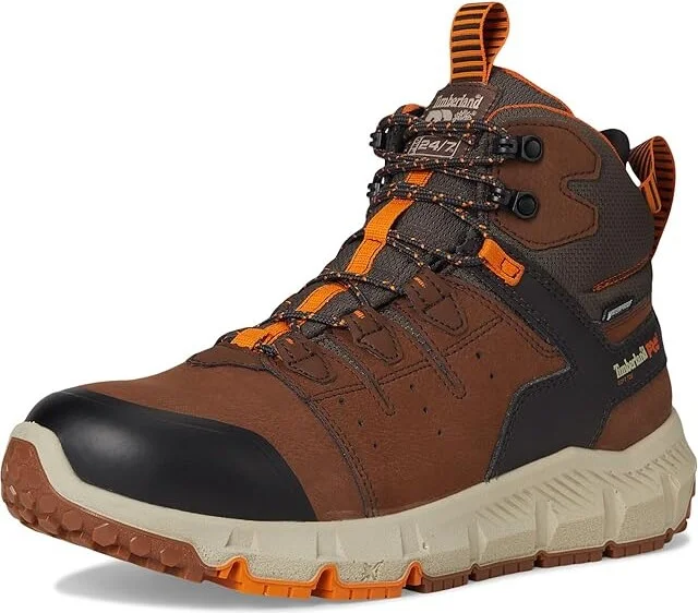 Timberland PRO Tempe Soft Toe Waterproof Men's Work Boots Medium Brown : 7.5 E - Wide, Leather - Image 5