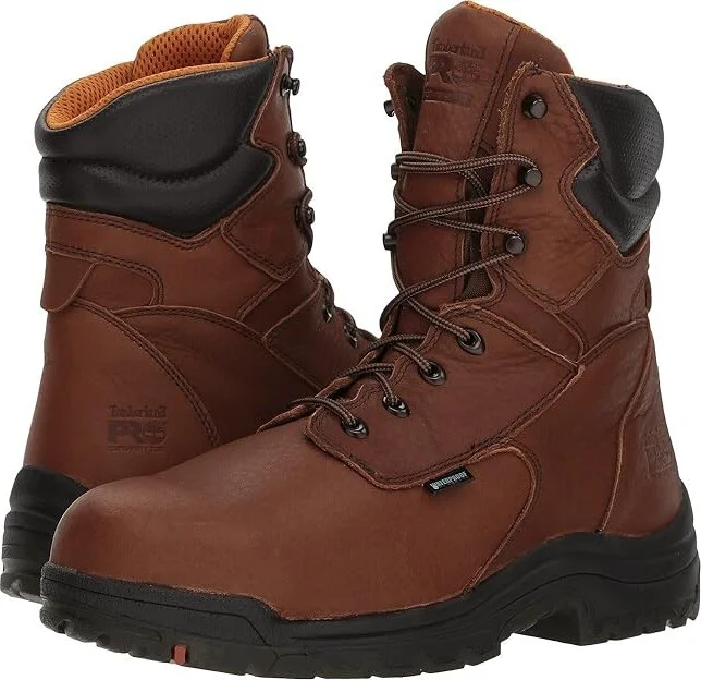 Timberland PRO Titan 8 Alloy Safety Toe Waterproof Men's Work Lace-up Boots Cappuccino Brown : 12 E - Wide, Leather