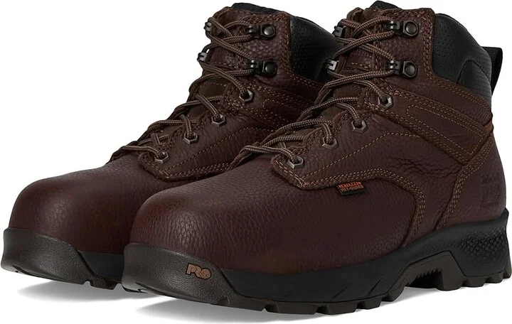 Timberland PRO TiTAN EV 6 Inch Internal Metguard Composite Safety Toe Women's Work Boots Dark Brown : 8 D - Wide, Leather
