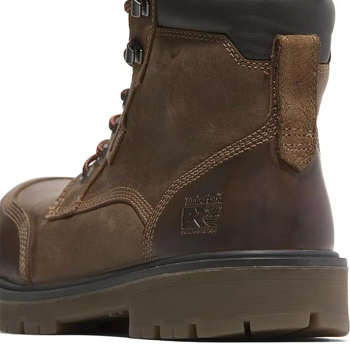 Timberland PRO Whitman 6 Inch Composite Safety Toe Waterproof Men's Work Boots Gaucho Brown : 12 D - Medium, Leather - Image 4