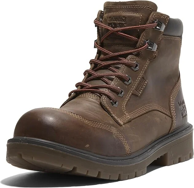 Timberland PRO Whitman 6 Inch Composite Safety Toe Waterproof Men's Work Boots Gaucho Brown : 12 D - Medium, Leather - Image 5