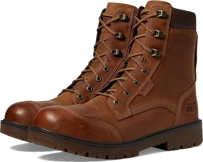 Timberland PRO Whitman 8 Inch Composite Safety Toe Waterproof Men's Work Boots Copper Brown : 12 D - Medium, Leather