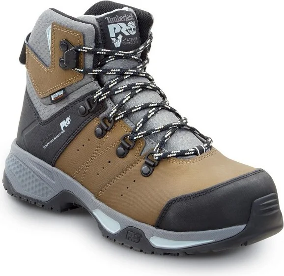Timberland PRO Women's Comp Toe Switchback MaxTRAX Black/Grey Pop Hiker Work Boots - 6.5 Wide