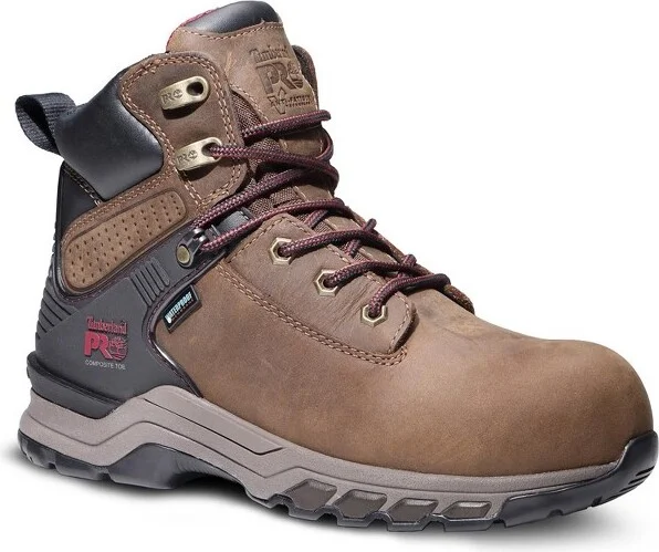 Timberland PRO Women's Composite Toe, Hypercharge Brown/Purple EH, WP, 6 Inch Work Boots - 8.5 M