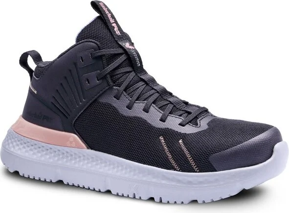 Timberland PRO Women's, Composite Toe, Setra, Black/Grey/Rose, EH, Slip Resistant, Mid Athletic Work Shoes - 9.0 W