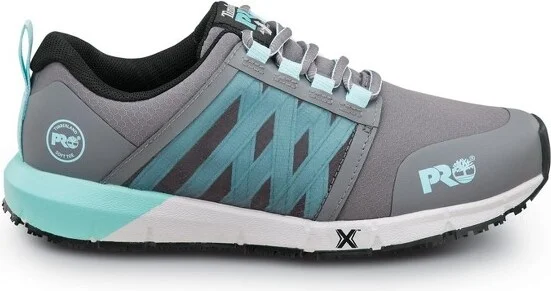Timberland PRO Women's Soft Toe, Radius Steel Grey/Aruba Blue MaxTRAX Slip Resistant EH Athletic Work Shoes - 10.0 M - Image 2