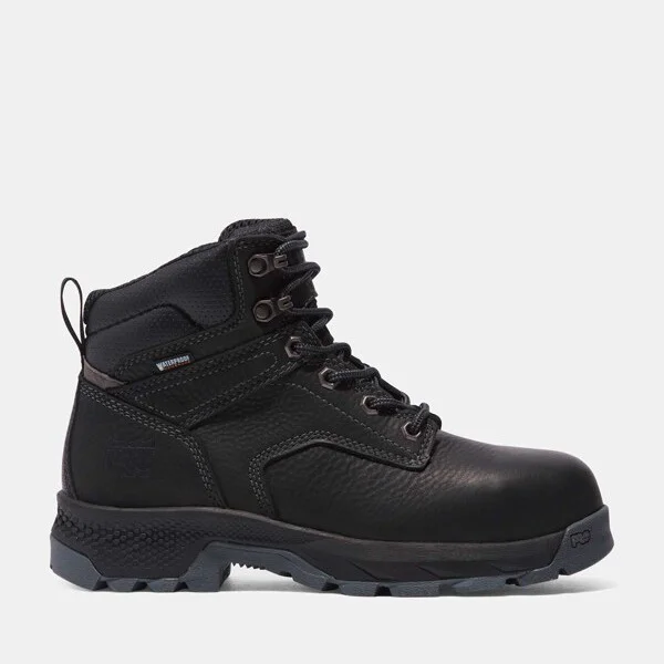 Timberland PRO Women's TiTAN EV 6" Waterproof Comp-Toe Work Boot, Black/Grey,