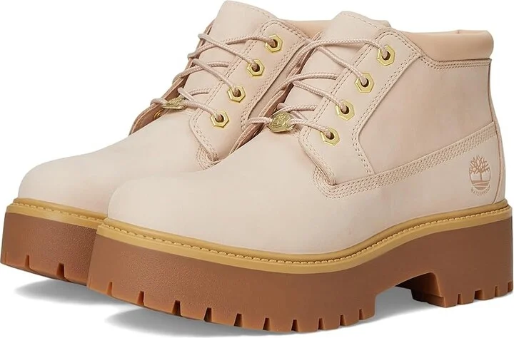 Timberland Stone Street Mid Lace-Up Women's Boots Light Beige Nubuck : 9 B - Medium, Leather