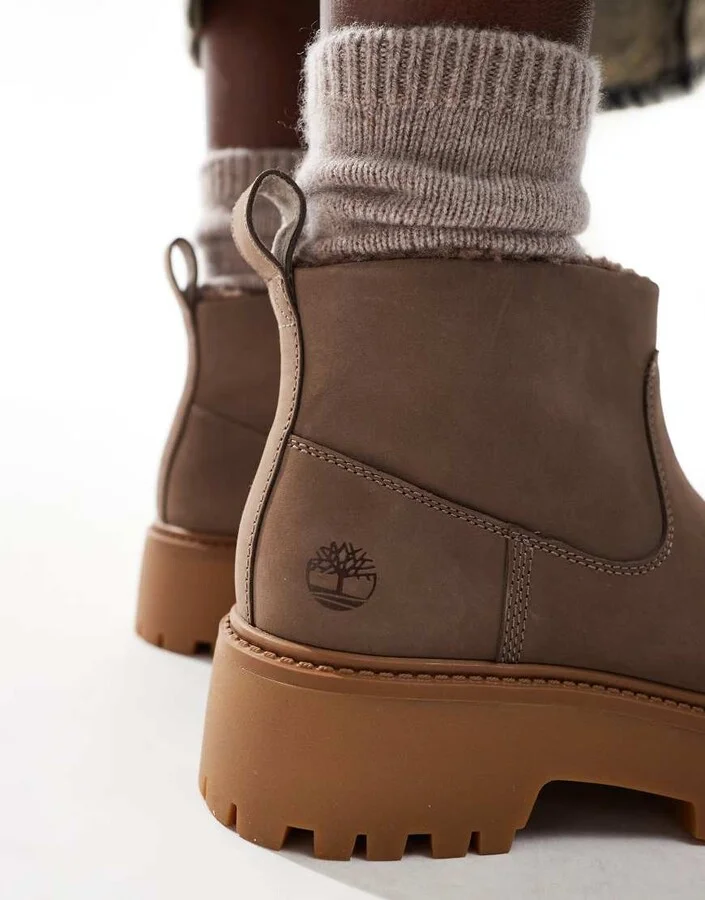 Timberland stone street mid warm lined boots in taupe nubuck - Image 3