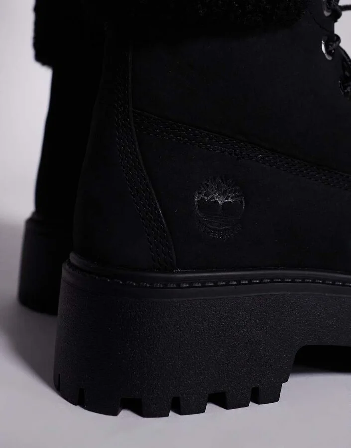 Timberland Stone Street mid warm lined waterproof boots in black nubuck - Image 2