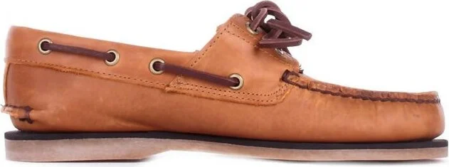 Timberland Wheat Logo Debossed Classic Boat Shoes